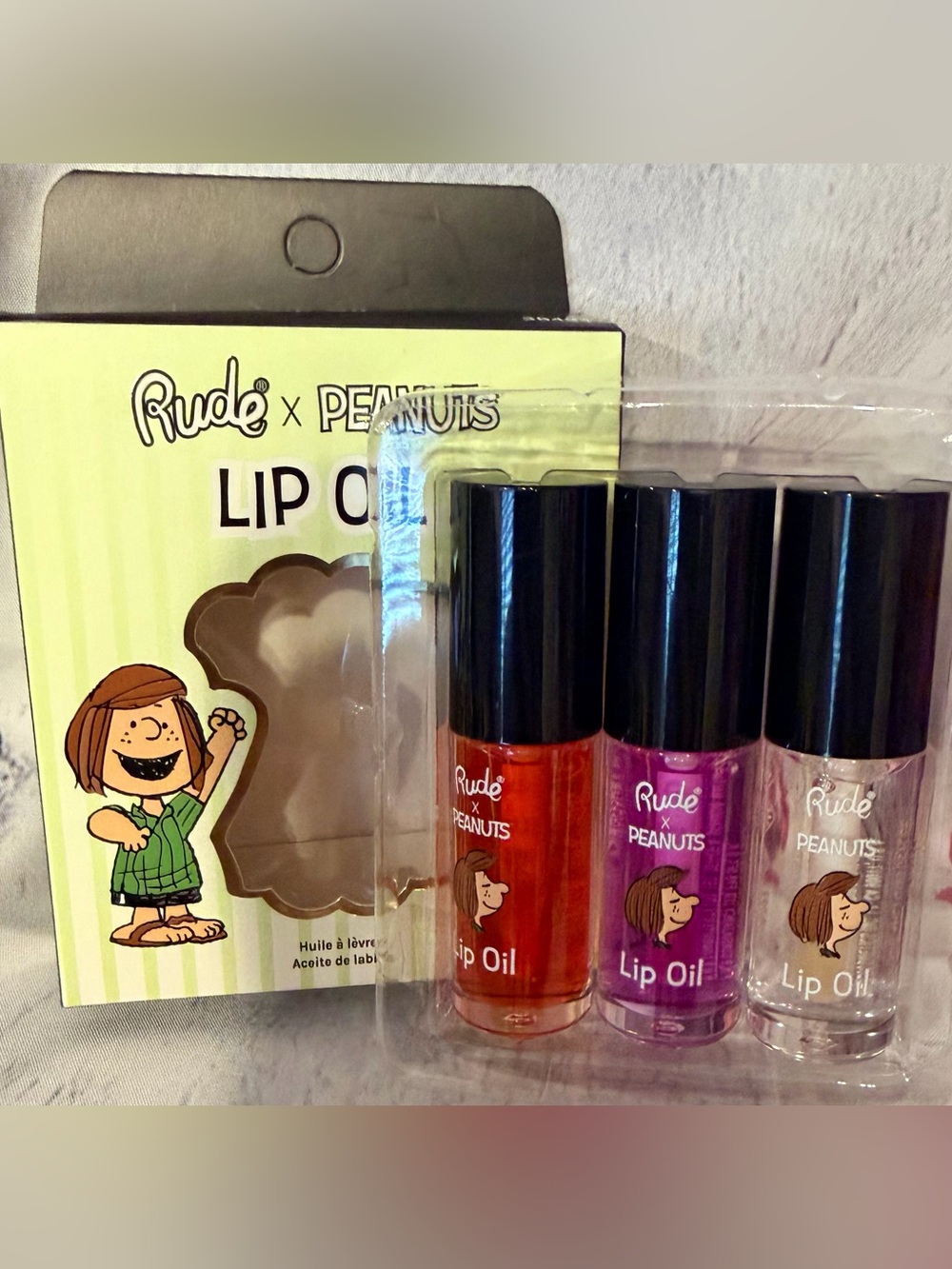 Rude x Peanuts Lip Oil Trio - NIB